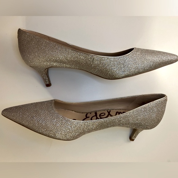 Sam Edelman Dori Kitten Heels Silver Metallic Size 10M - Picture 10 of 16